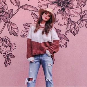 Pink and Cream Sweater from 12th Tribe